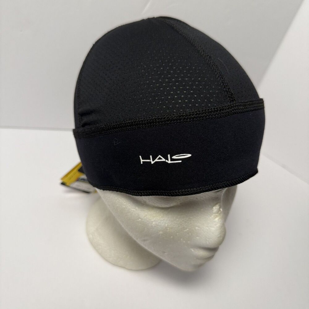 NWT Halo Headbands Skull Cap Black OS Micro Mesh Cycling Hat SPF 50+